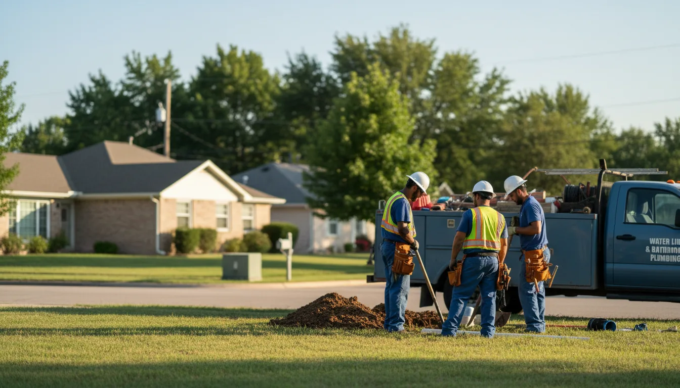 Residential water line and bathroom plumbing service in S Coffeyville, OK